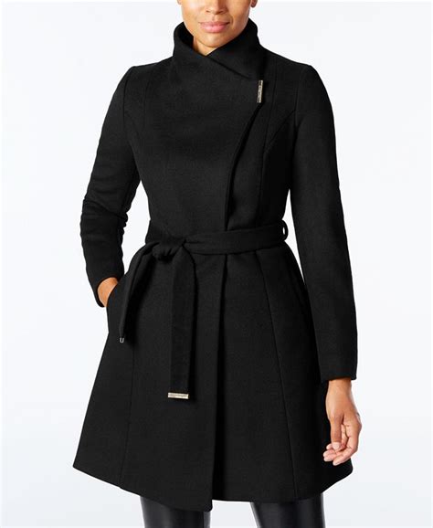 michael michael kors wool blend three button walker coat|MICHAEL Michael Kors Wool Blend Wrap Coat .